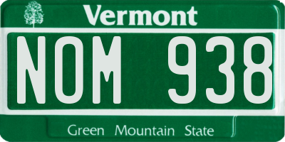VT license plate NOM938
