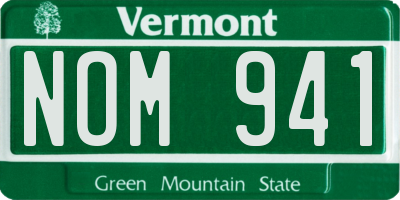 VT license plate NOM941