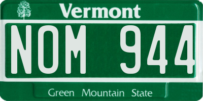 VT license plate NOM944