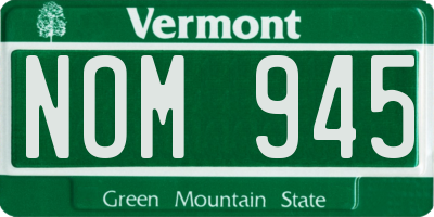 VT license plate NOM945