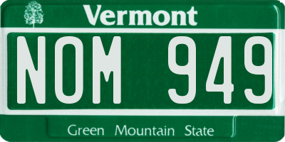VT license plate NOM949