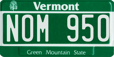 VT license plate NOM950