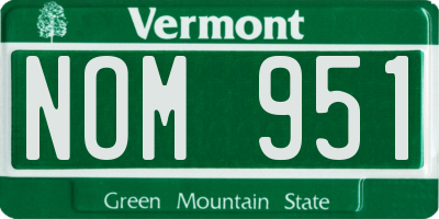 VT license plate NOM951