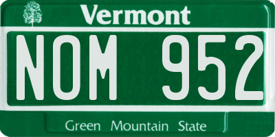 VT license plate NOM952