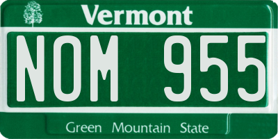 VT license plate NOM955