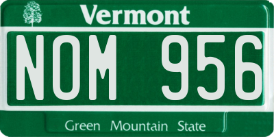 VT license plate NOM956