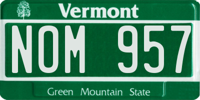 VT license plate NOM957