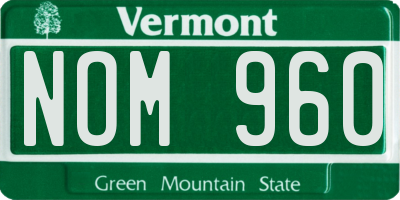 VT license plate NOM960