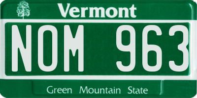 VT license plate NOM963