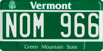 VT license plate NOM966