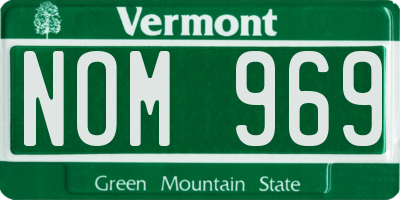 VT license plate NOM969