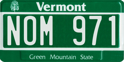 VT license plate NOM971