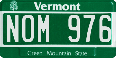 VT license plate NOM976