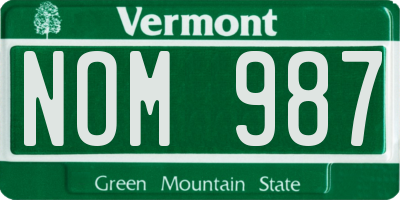 VT license plate NOM987