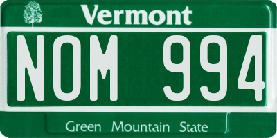 VT license plate NOM994