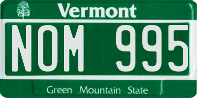 VT license plate NOM995
