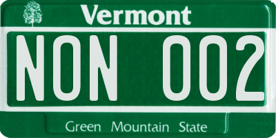 VT license plate NON002