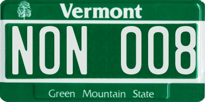VT license plate NON008