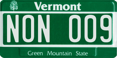 VT license plate NON009