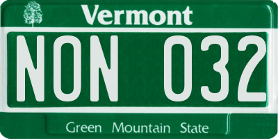 VT license plate NON032
