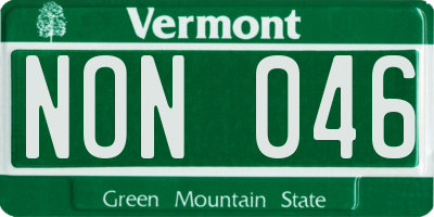 VT license plate NON046