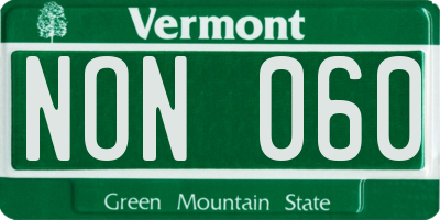 VT license plate NON060