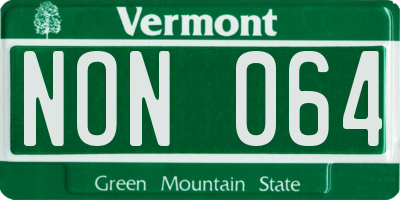VT license plate NON064