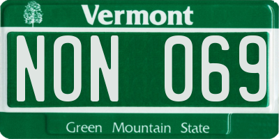VT license plate NON069