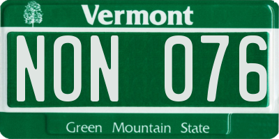 VT license plate NON076