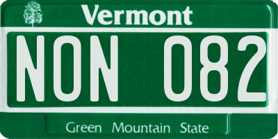 VT license plate NON082
