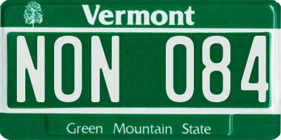 VT license plate NON084