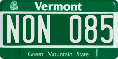 VT license plate NON085