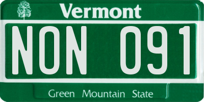 VT license plate NON091