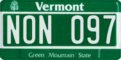 VT license plate NON097