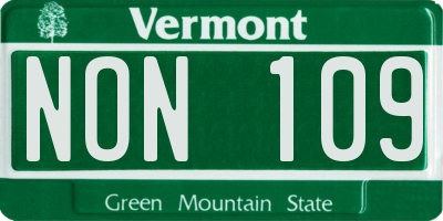 VT license plate NON109