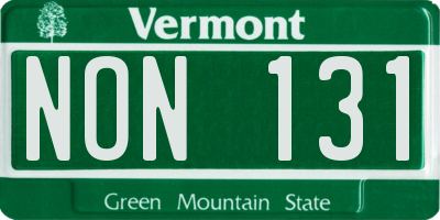 VT license plate NON131
