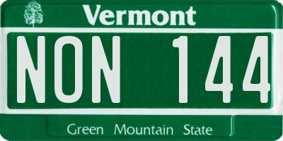 VT license plate NON144