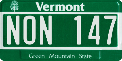 VT license plate NON147