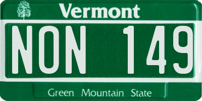 VT license plate NON149