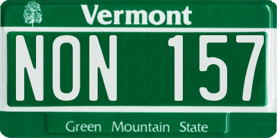 VT license plate NON157