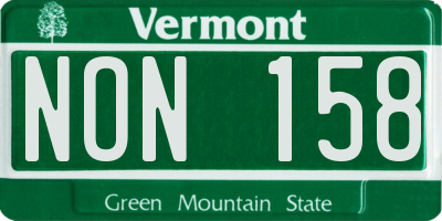 VT license plate NON158