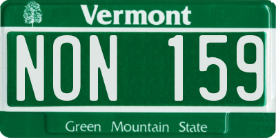 VT license plate NON159