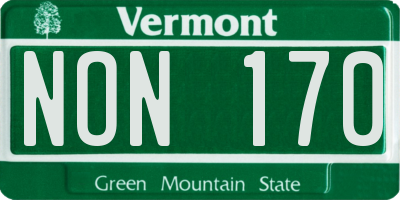 VT license plate NON170