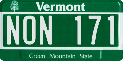 VT license plate NON171