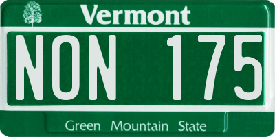 VT license plate NON175