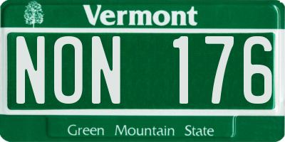 VT license plate NON176