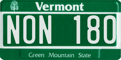 VT license plate NON180