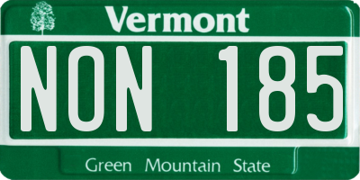 VT license plate NON185