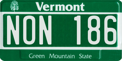 VT license plate NON186