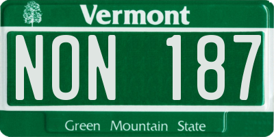 VT license plate NON187